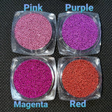 Glass Micro Beads, Metallic Colors, Shiny, For Nails, Resin Fillers, 0.6-0.8mm