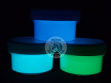 Glow In The Dark, Powders, Pigment, Luminous, Ultraviolet, Halloween Dust, Green, Aqua, Blue.