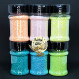 Iridescent Glow in the Dark Glitter, Color Shift, Chunky Glitter