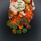 Jack O'lantern Pumpkin Holographic Glitter Shapes