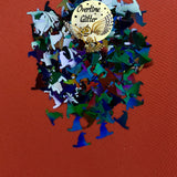 Wizard/Witch Black Hat Holographic Glitter Shapes