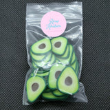 Large Avocado Slices, 20mm Fimo Slices, Clay Slices, Embellishments, Realistic, Resin Fillers, Bow centers