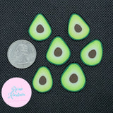 Large Avocado Slices, 20mm Fimo Slices, Clay Slices, Embellishments, Realistic, Resin Fillers, Bow centers