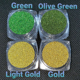 Glass Micro Beads, Metallic Colors, Shiny, For Nails, Resin Fillers, 0.6-0.8mm