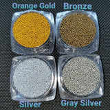 Glass Micro Beads, Metallic Colors, Shiny, For Nails, Resin Fillers, 0.6-0.8mm