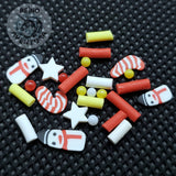 Christmas Mix, Snowman, Candy Cane, Stars, Clay Sprinkles, Fimo Slices, Embellishments, Nail Deco, Resin Fillers