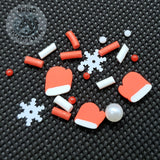 Christmas Mix, Santa Glove, Snowflakes, Clay Sprinkles, Fimo Slices, Embellishments, Nail Deco, Resin Fillers