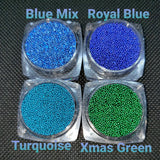 Glass Micro Beads, Metallic Colors, Shiny, For Nails, Resin Fillers, 0.6-0.8mm