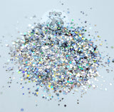 Holographic Silver Chunky Glitter Mix
