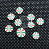 Peppermint, Green/Red/white  Clay Sprinkles, Fimo Slices, Embellishments, Nail Deco, Resin Fillers, Christmas