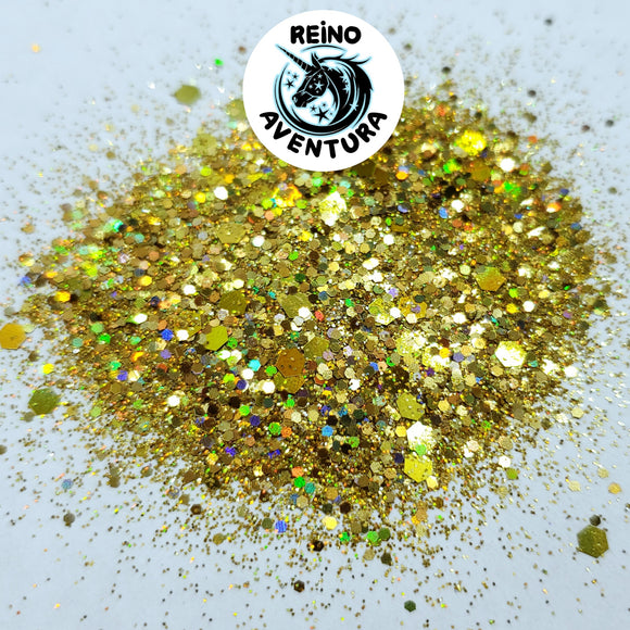 Green Gold  Holographic Chunky Glitter Mix