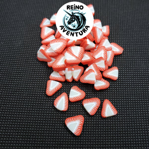 10mm Strawberry Faux Fimo Clay Slices