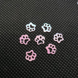 Puppy Paw Print, Pink Iridescent, Color shifting