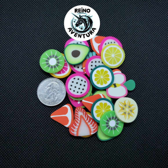 20mm Fruit Mix, Fimo Slices