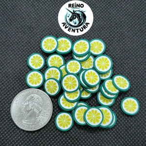 Lime Slices 10mm, Fimo Slices, Clay Slices, Embellishments, Realistic, Resin Fillers, Bow centers