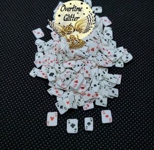 Playing Cards, Poker Of Aces, Clay Sprinkles, Fimo Slices, Embellishments, Nail Deco, Resin Fillers