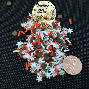 Chocolate Peppermint Mix Fimo Clay Slices