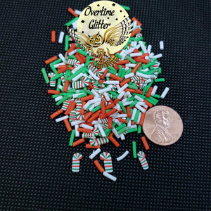 Tricolor Candy Cane Mix Fimo Clay Slices