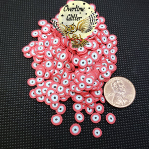 Red Evil Eye 5mm Clay Sprinkles, Fimo Slices