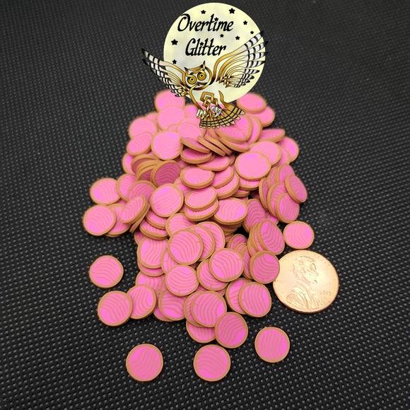 Pink Conchas 10mm Fimo Slices