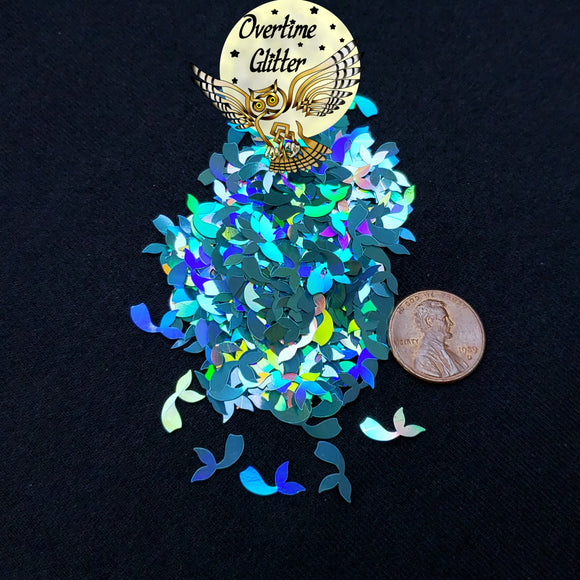 Mermaid Tail Turquoise Glitter Shapes, confetti, Resin Fillers