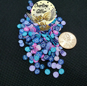 Zodiac Signs, Clay Sprinkles, Fimo Slices, Embellishments, Nail Deco, Resin Fillers