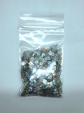 3-4mm Silver Holographic Hearts Mix
