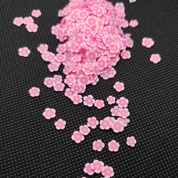 Pink Flowers, Clay Sprinkles, Fimo Slices, Embellishments, Nail Deco, Resin Fillers