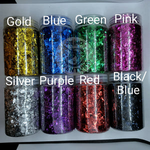 Cellophane Flakes, Irregular Flakes, Metallic, Confetti, Colorful, Light weight